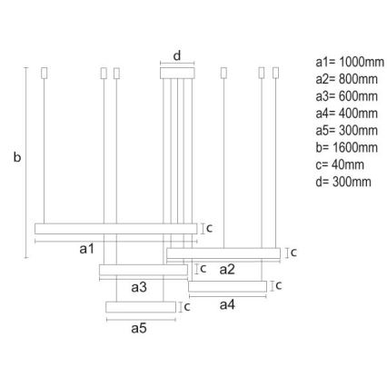 Dimmbare LED-Hängeleuchte LED/220W/230V 3000-6500K d 100 cm + Fernbedienung