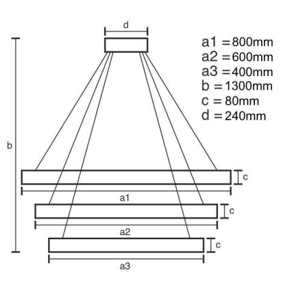 Dimmbare LED-Hängeleuchte LED/240W/230V 3000-6500K d 80 cm + Fernbedienung
