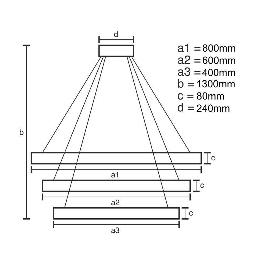 Dimmbare LED-Hängeleuchte LED/240W/230V 3000-6500K d 80 cm + Fernbedienung