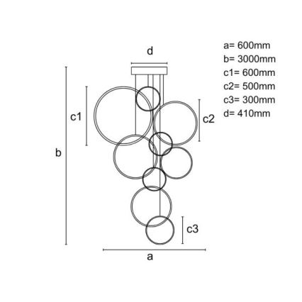 Dimmbare LED-Hängeleuchte LED/290W/230V 3000-6500K d 60 cm + Fernbedienung