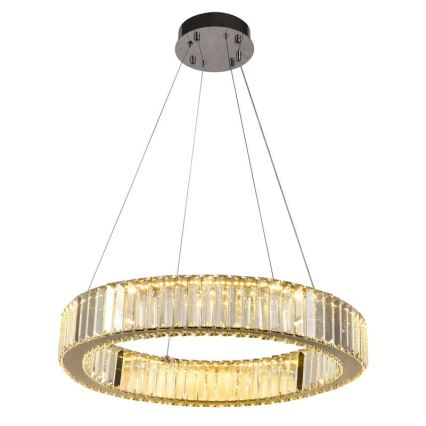 Dimmbarer LED-Kristallkronleuchter an einer Aufhängung LED/40W/230V 3000-6500K glänzendes Chrom + Fernbedienung