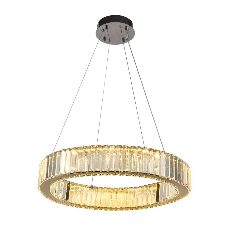 Dimmbarer LED-Kristallkronleuchter an einer Aufhängung LED/40W/230V 3000-6500K glänzendes Chrom + Fernbedienung