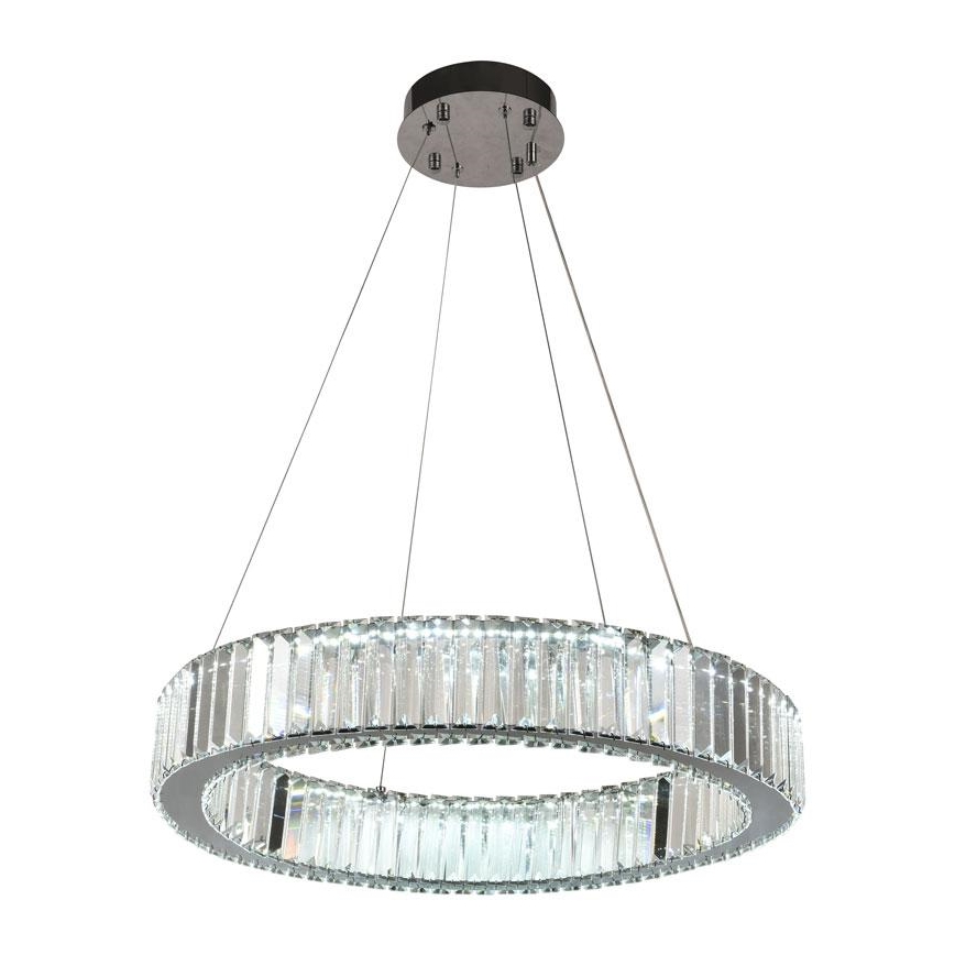 Dimmbarer LED-Kristallkronleuchter an einer Aufhängung LED/40W/230V 3000-6500K glänzendes Chrom + Fernbedienung