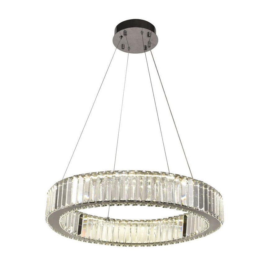 Dimmbarer LED-Kristallkronleuchter an einer Aufhängung LED/40W/230V 3000-6500K glänzendes Chrom + Fernbedienung