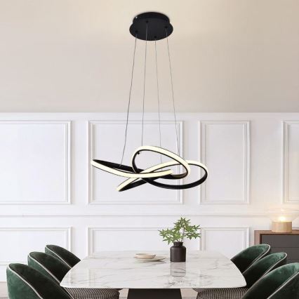 Dimmbare LED-Hängeleuchte LED/40W/230V 3000-6500K d 48 cm schwarz + Fernbedienung