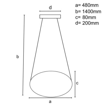 Dimmbare LED-Hängeleuchte LED/40W/230V 3000-6500K d 48 cm schwarz + Fernbedienung