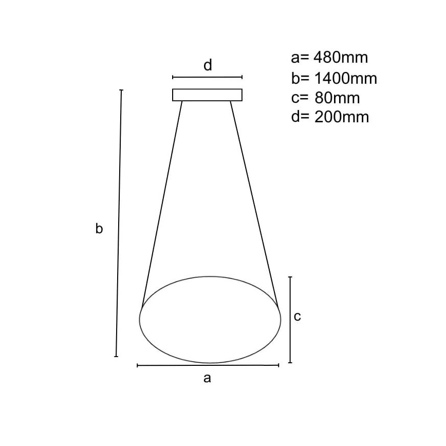 Dimmbare LED-Hängeleuchte LED/40W/230V 3000-6500K d 48 cm schwarz + Fernbedienung