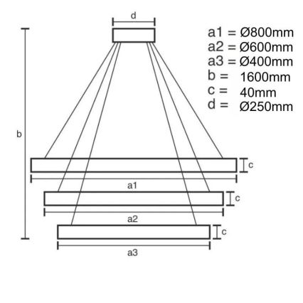Dimmbare LED-Hängeleuchte LED/45W/230V 3000-6500K d 80 cm + Fernbedienung