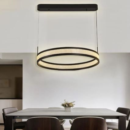 Dimmbare LED-Hängeleuchte LED/45W/230V 3000-6500K d 60 cm schwarz + Fernbedienung