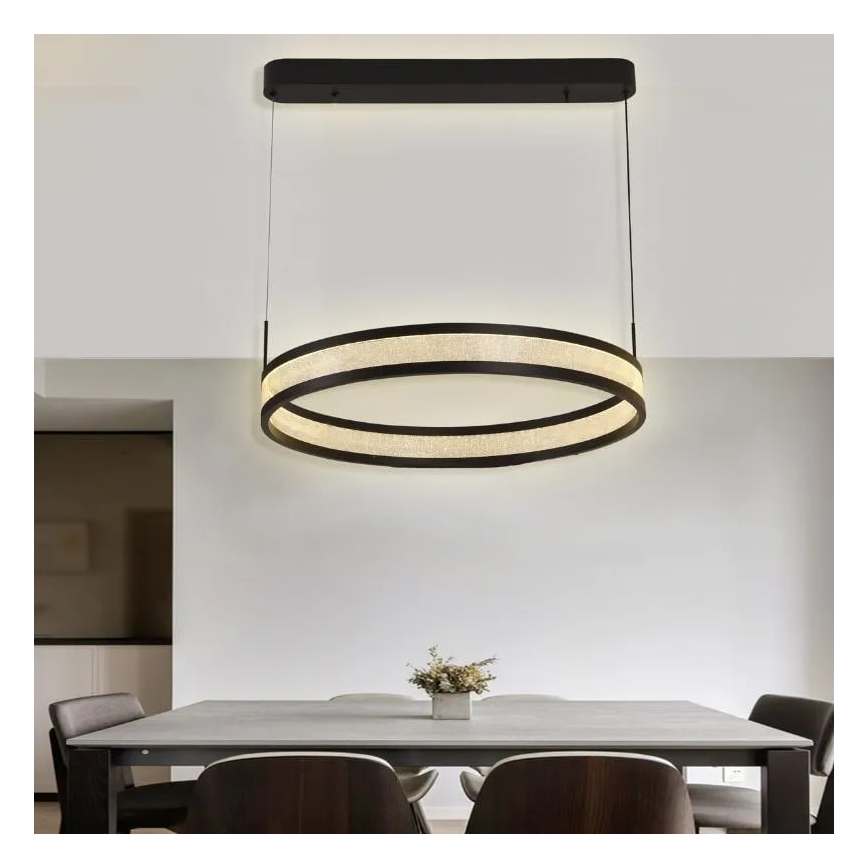 Dimmbare LED-Hängeleuchte LED/45W/230V 3000-6500K d 60 cm schwarz + Fernbedienung