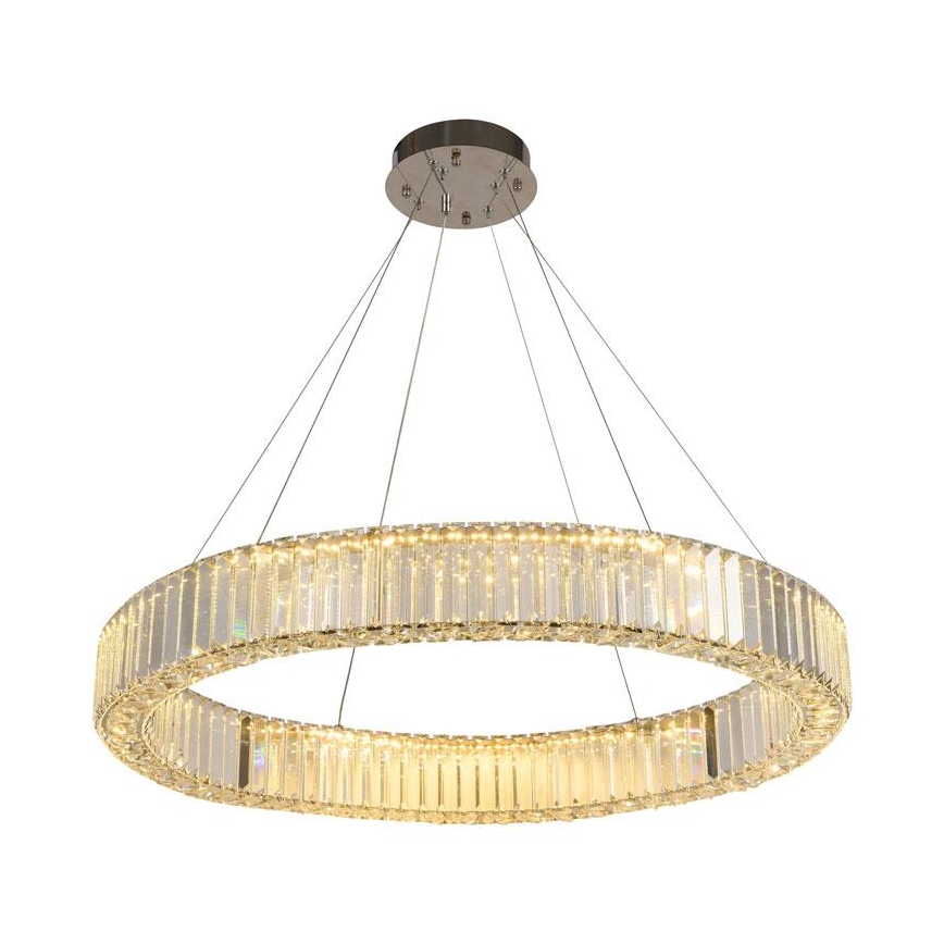 Dimmbarer LED-Kristallkronleuchter an einer Aufhängung LED/50W/230V 3000-6500K glänzendes Chrom + Fernbedienung