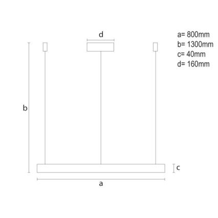 Dimmbare LED-Hängeleuchte LED/55W/230V 3000-6500K d 80 cm + Fernbedienung