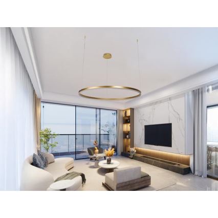 Dimmbare LED-Hängeleuchte LED/55W/230V 3000-6500K d 80 cm + Fernbedienung