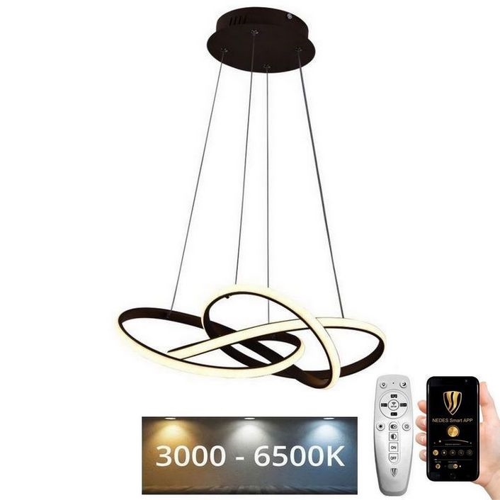 Dimmbare LED-Hängeleuchte LED/65W/230V 3000-6500K d 48 cm braun + Fernbedienung