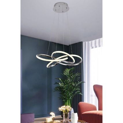 Dimmbare LED-Hängeleuchte LED/65W/230V 3000-6500K d 48 cm grau + Fernbedienung