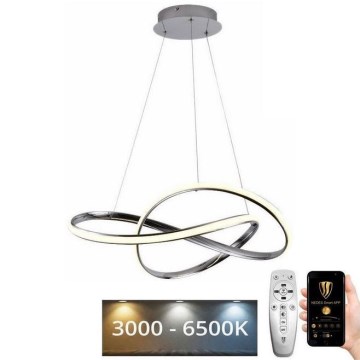 Dimmbare LED-Hängeleuchte LED/70W/230V 3000-6500K glänzendes Chrom + Fernbedienung