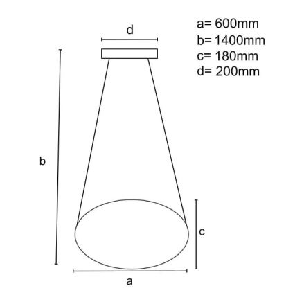 Dimmbare LED-Hängeleuchte LED/70W/230V 3000-6500K d 60 cm schwarz + Fernbedienung