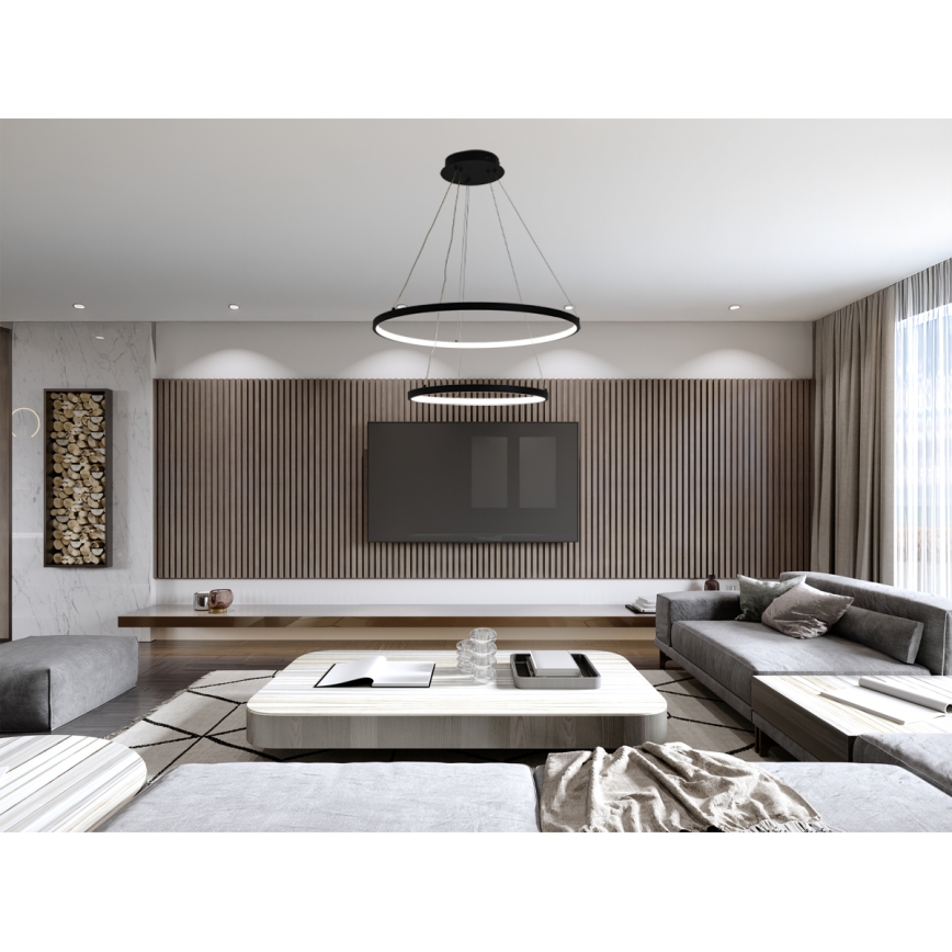 Dimmbare LED-Hängeleuchte LED/75W/230V 3000-6500K d 60 cm + Fernbedienung