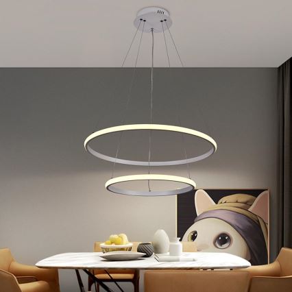 Dimmbare LED-Hängeleuchte LED/75W/230V 3000-6500K d 60 cm + Fernbedienung