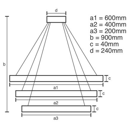 Dimmbare LED-Hängeleuchte LED/85W/230V 3000-6500K d 60 cm + Fernbedienung