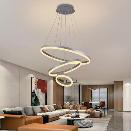 Dimmbare LED-Hängeleuchte LED/85W/230V 3000-6500K d 60 cm d 60 cm + Fernbedienung