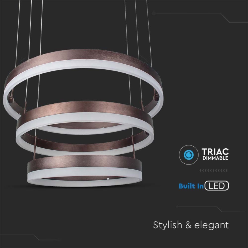 Dimmbare LED-Hängeleuchte LED/86W/230V 3000K braun