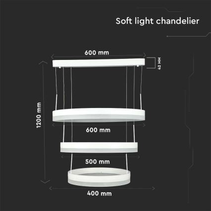 Dimmbare LED-Hängeleuchte LED/86W/230V 3000K weiß