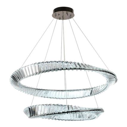 Dimmbarer LED-Kristallkronleuchter an einer Aufhängung LED/90W/230V 3000-6500K glänzendes Chrom + Fernbedienung