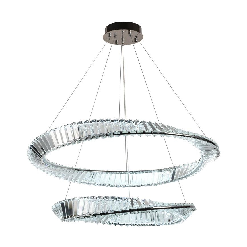 Dimmbarer LED-Kristallkronleuchter an einer Aufhängung LED/90W/230V 3000-6500K glänzendes Chrom + Fernbedienung