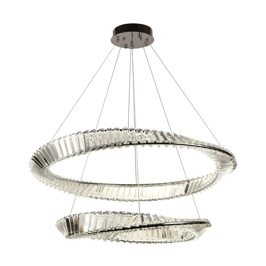 Dimmbarer LED-Kristallkronleuchter an einer Aufhängung LED/90W/230V 3000-6500K glänzendes Chrom + Fernbedienung