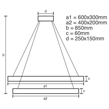 Dimmbare LED-Hängeleuchte mit Schnur LED/130W/230V 3000-6500K + Fernbedienung