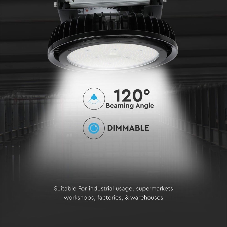 Dimmbare LED-Hochleistungsleuchte High Bay LED/500W/230V 4000K IP65 schwarz
