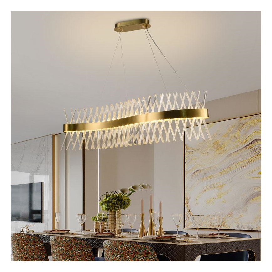Dimmbare LED-Kristall-Hängeleuchte an Schnur LED/95W/230V 3000-6500K + Fernbedienung