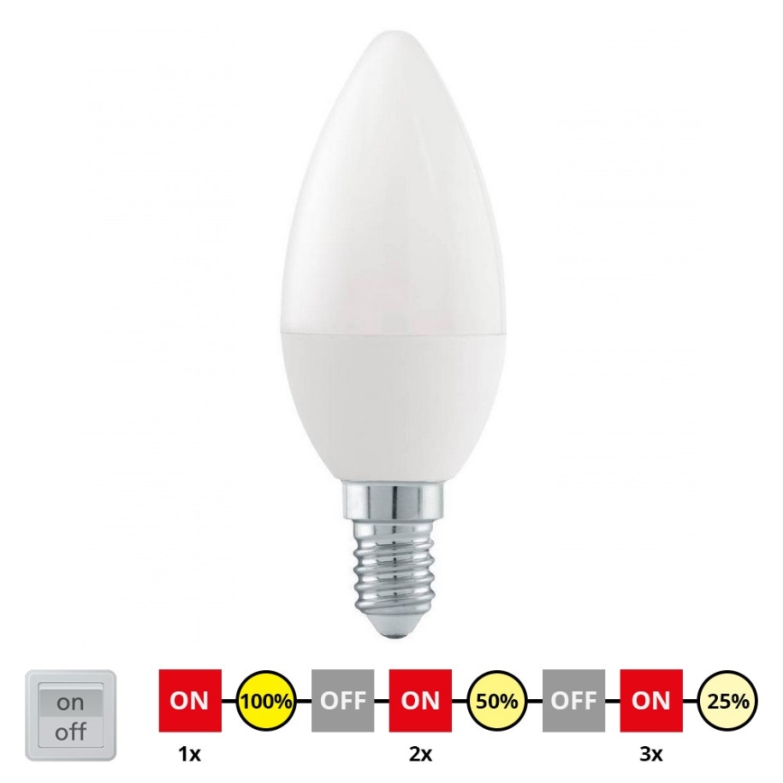 Dimmbare LED-Lampe C37 E14/6W/230V 3000K - STEPDIMMING - Eglo 54834