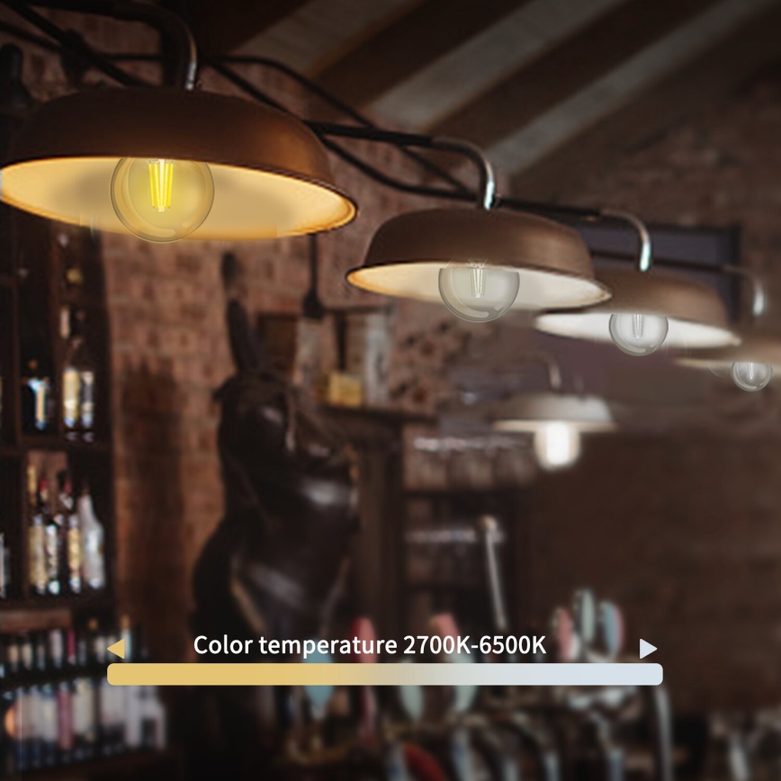 Dimmbare LED-Lampe FILAMENT G45 E14/4,5W/230V 2700-6500K Wi-Fi - Aigostar