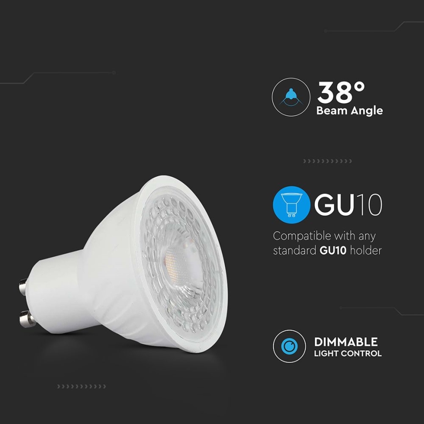Dimmbare LED-Lampe GU10/6W/230V 6500K 38°