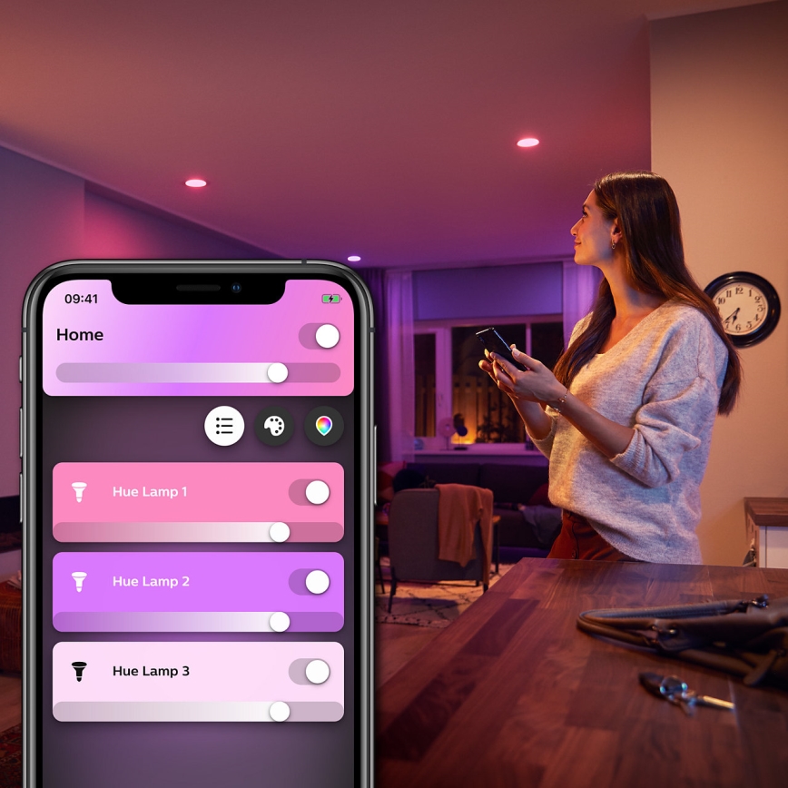 Dimmbare LED-RGBW-Lampe Philips Hue White And Color Ambiance E27/6,5W/230V 2000-6500K