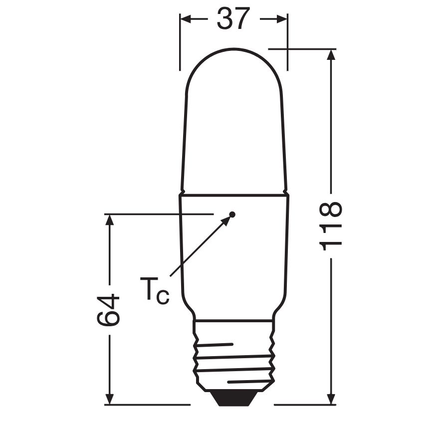 Dimmbare LED-Lampe STICK E27/8,5W/230V 4000K - Osram