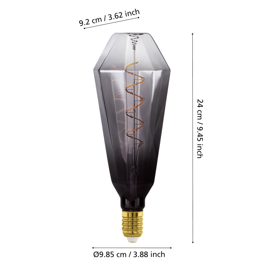 Dimmbare LED-Lampe VINTAGE E27/4W/230V 1800K rauchfarben - Eglo 110238