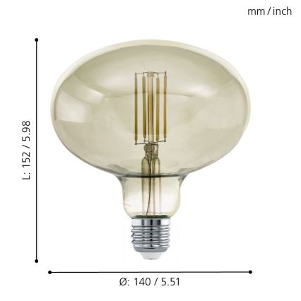 Dimmbare LED-Lampe VINTAGE E27/4W/230V 3000K - Eglo 12599