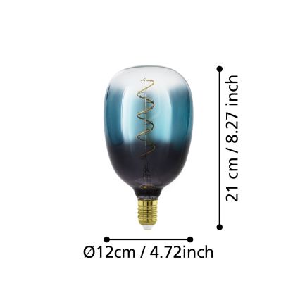 Dimmbare LED-Lampe VINTAGE T120 E27/4W/230V 2000K blau - Eglo 110224