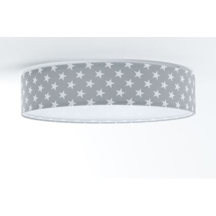 Dimmbare LED-Deckenleuchte SMART GALAXY KIDS LED/24W/230V 3000-6500K Sterne grau/weiß + Fernbedienung