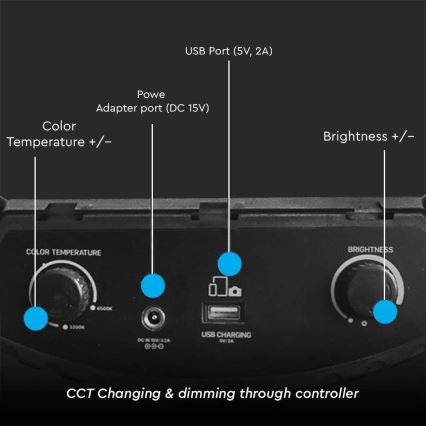Dimmbare LED-Leuchte mit Gestell und Halterung für Vlogging LED/55W/230V CRI 90 + Fernbedienung