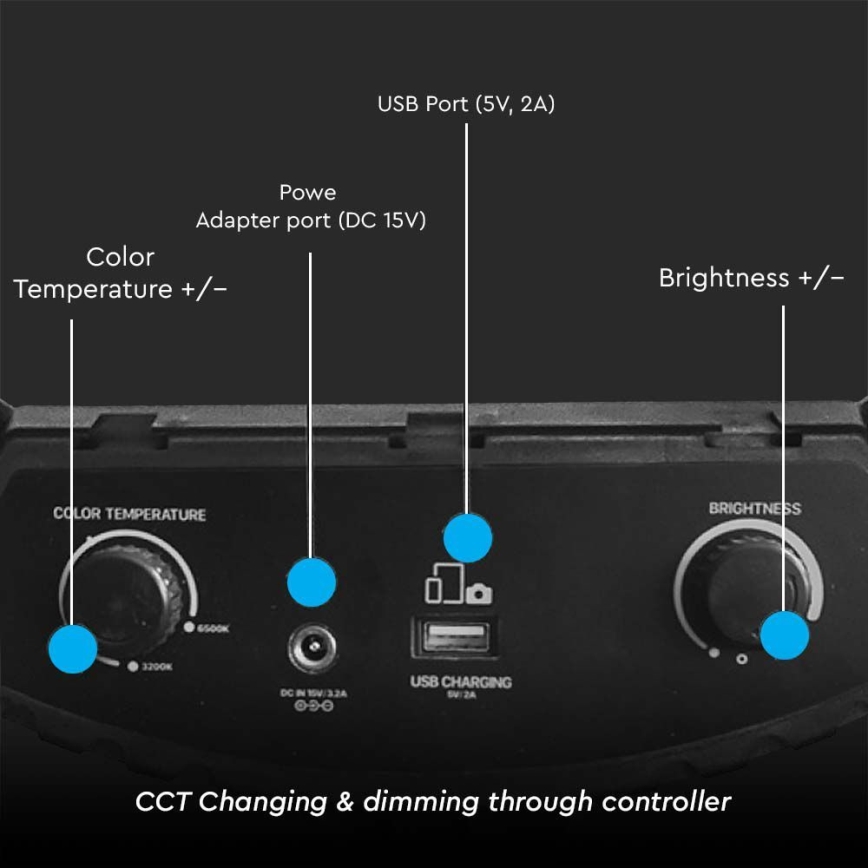 Dimmbare LED-Leuchte mit Gestell und Halterung für Vlogging LED/55W/230V CRI 90 + Fernbedienung