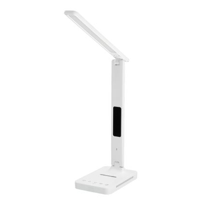 Dimmbare LED-Tischleuchte mit kabelloser QI-Aufladung, Display und USB-Anschluss LED/7W/230V 3000-6000K weiß