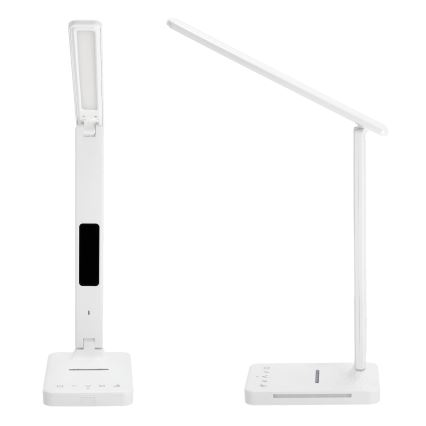 Dimmbare LED-Tischleuchte mit kabelloser QI-Aufladung, Display und USB-Anschluss LED/7W/230V 3000-6000K weiß