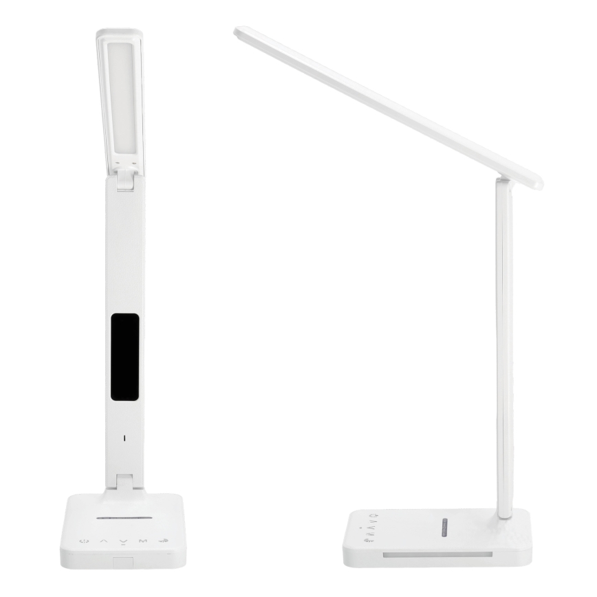 Dimmbare LED-Tischleuchte mit kabelloser QI-Aufladung, Display und USB-Anschluss LED/7W/230V 3000-6000K weiß