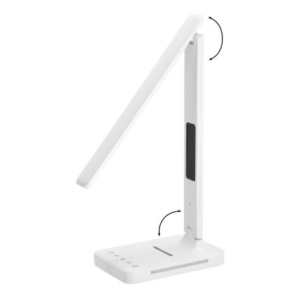 Dimmbare LED-Tischleuchte mit kabelloser QI-Aufladung, Display und USB-Anschluss LED/7W/230V 3000-6000K weiß