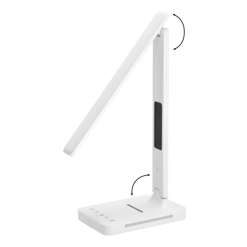 Dimmbare LED-Tischleuchte mit kabelloser QI-Aufladung, Display und USB-Anschluss LED/7W/230V 3000-6000K weiß