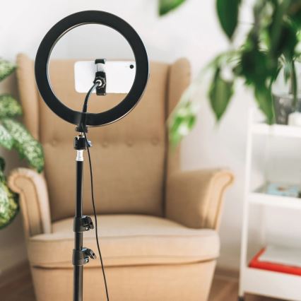 Dimmbare LED-Leuchte mit Stativ und Halterung für Vlogging LED/15W/5V 2700-6500K